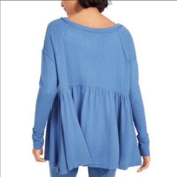Free People Blue Babydoll Shirt - Picture 3 of 7